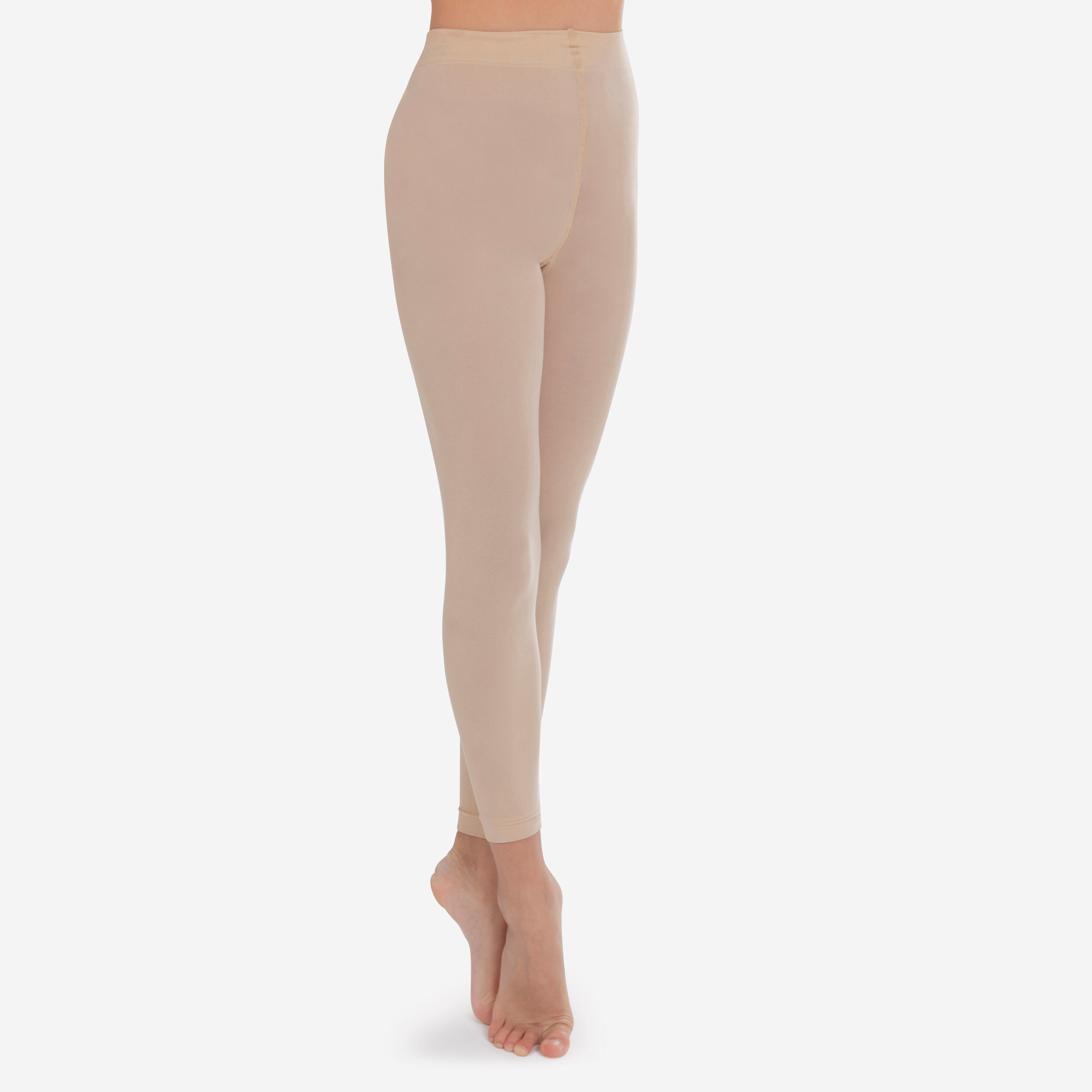 Girls Footless Ballet Tights Beige