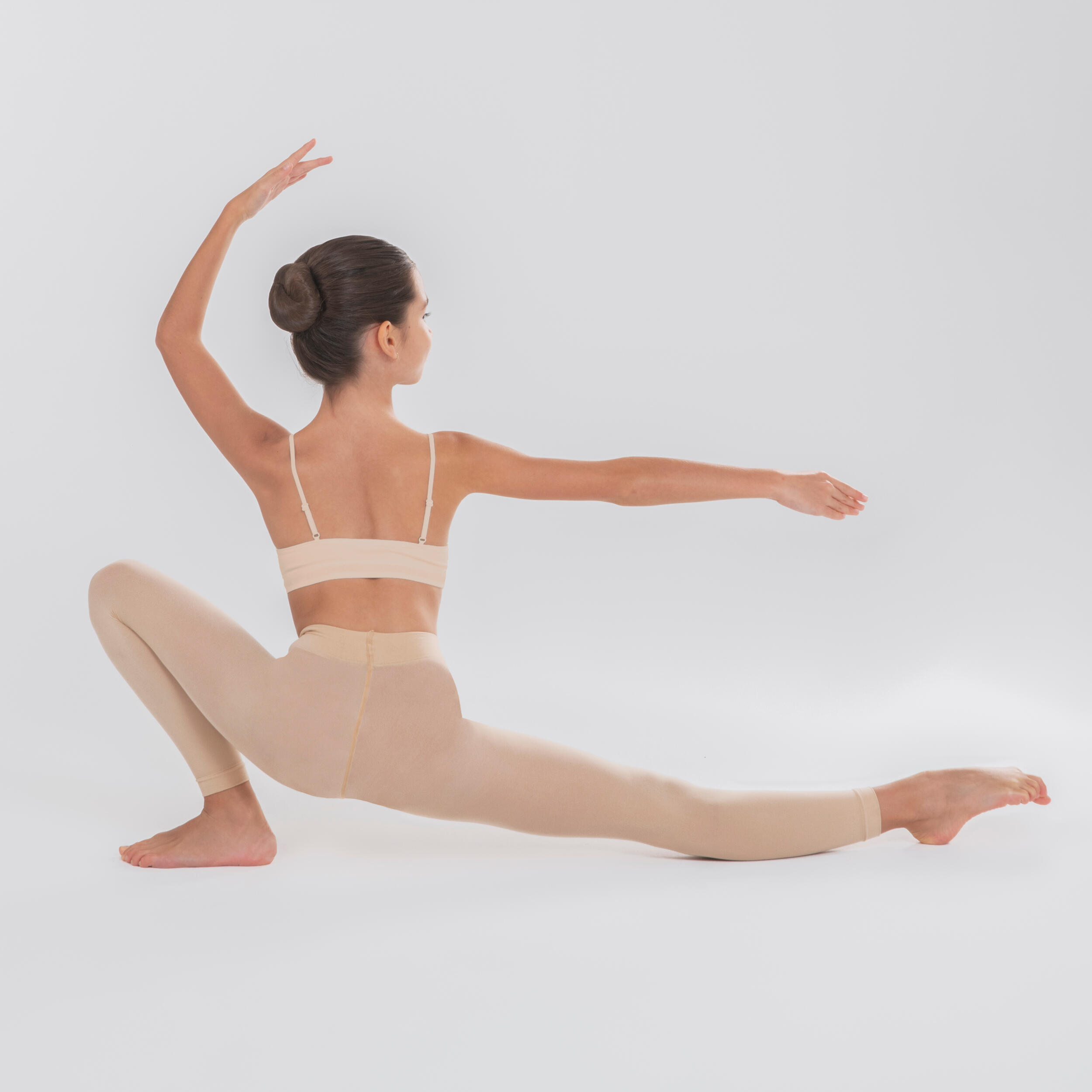 SEGUNDA VIDA: Medias sin pies de danza clásica beige niña 2/5