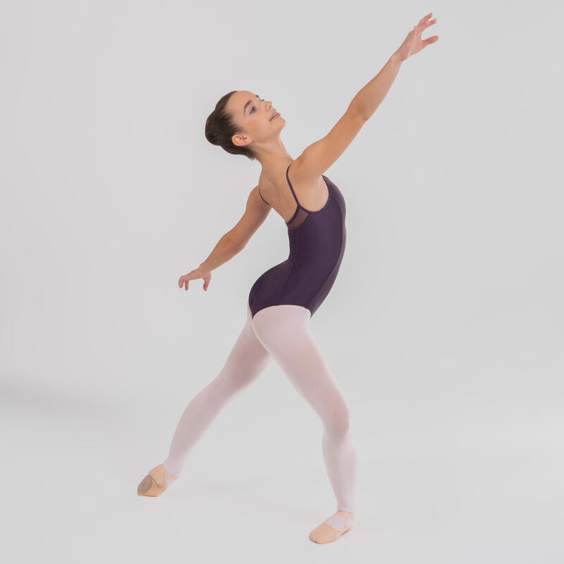 Body bambina spalline sottili danza classica viola