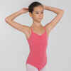 Girls' Ballet Camisole Leotard - Dark Pink