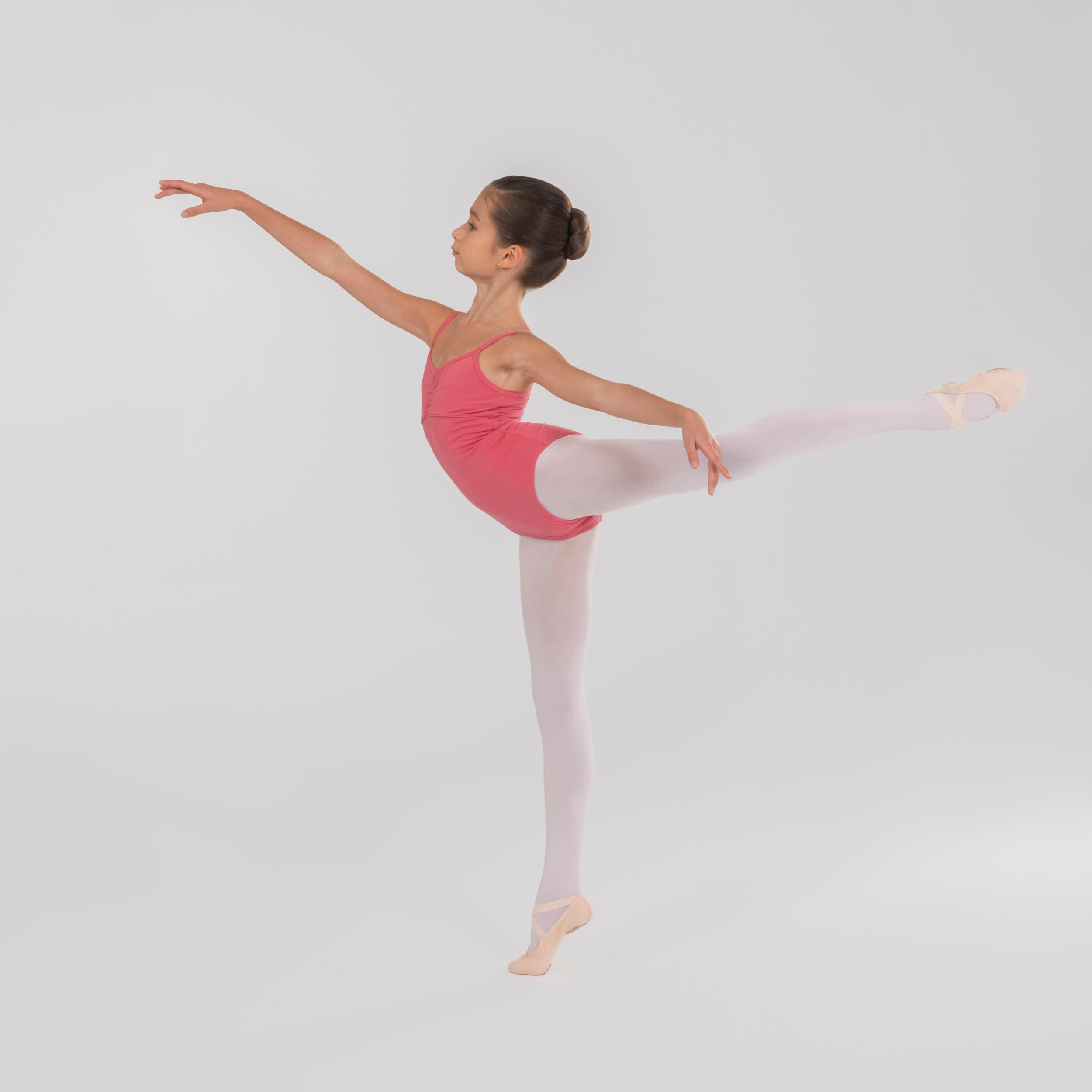 Justaucorps danse classique rose foncé fines bretelles filles 6/8