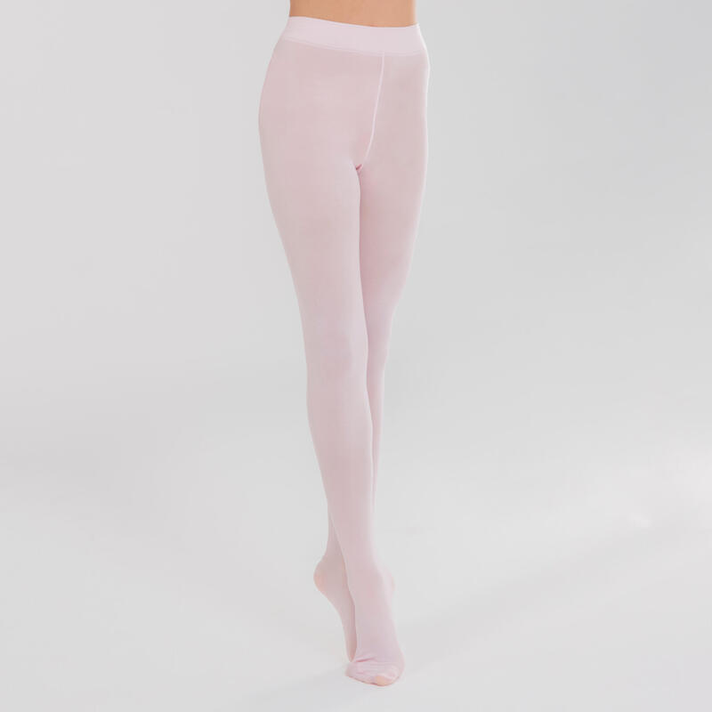 Collants de danse classique avec pieds roses fille