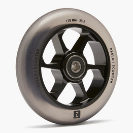 Roue alu 110mm pu fumé gris
