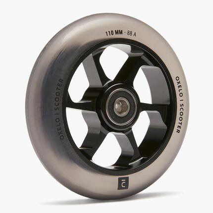 Roue alu 110mm pu fumé gris