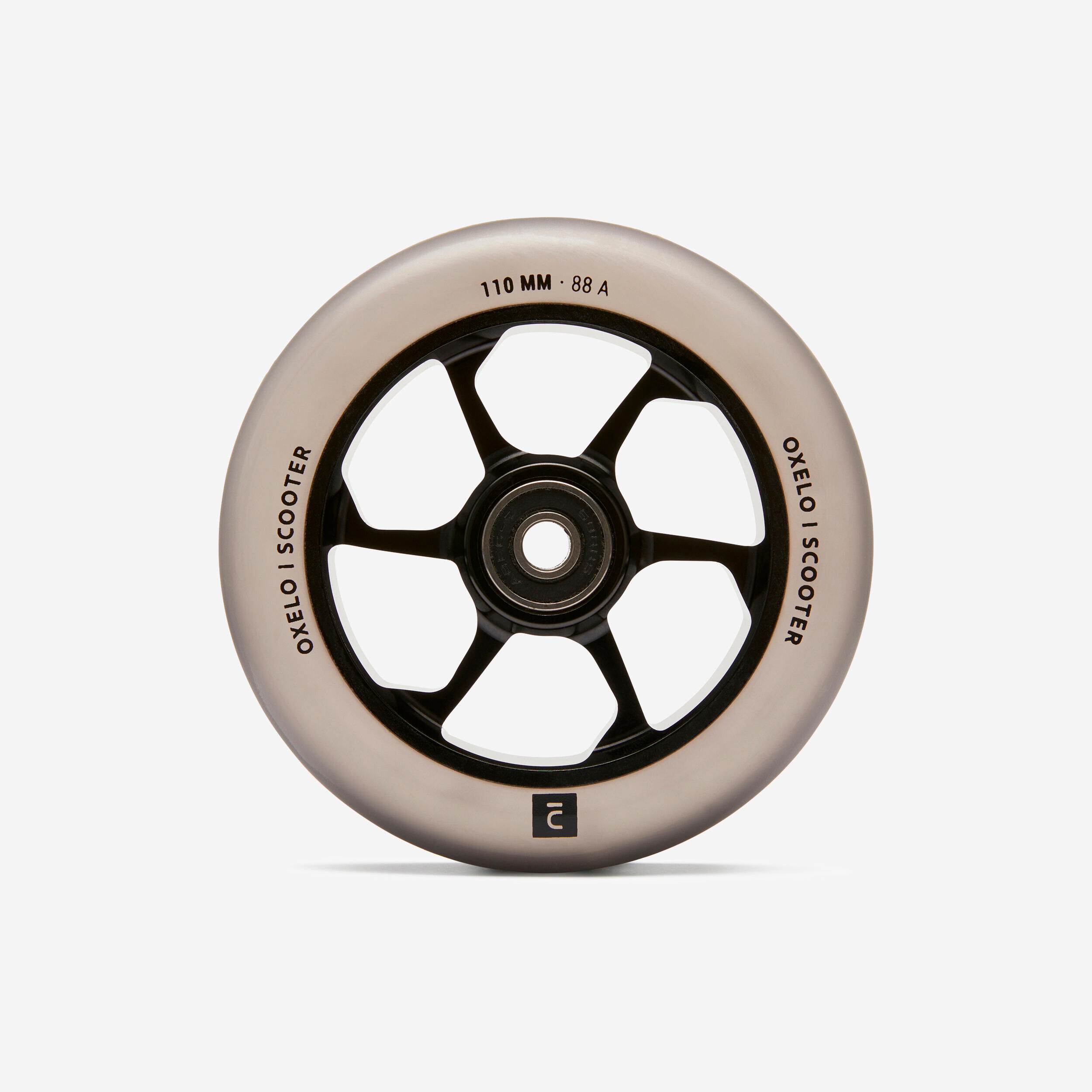 OXELO 110 mm Aluminium & PU Wheel - Smoky Grey