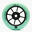 Roda de Trotinete Freestyle de 100 mm com Corpo de Alumínio Preto e Borracha Verde PU85A
