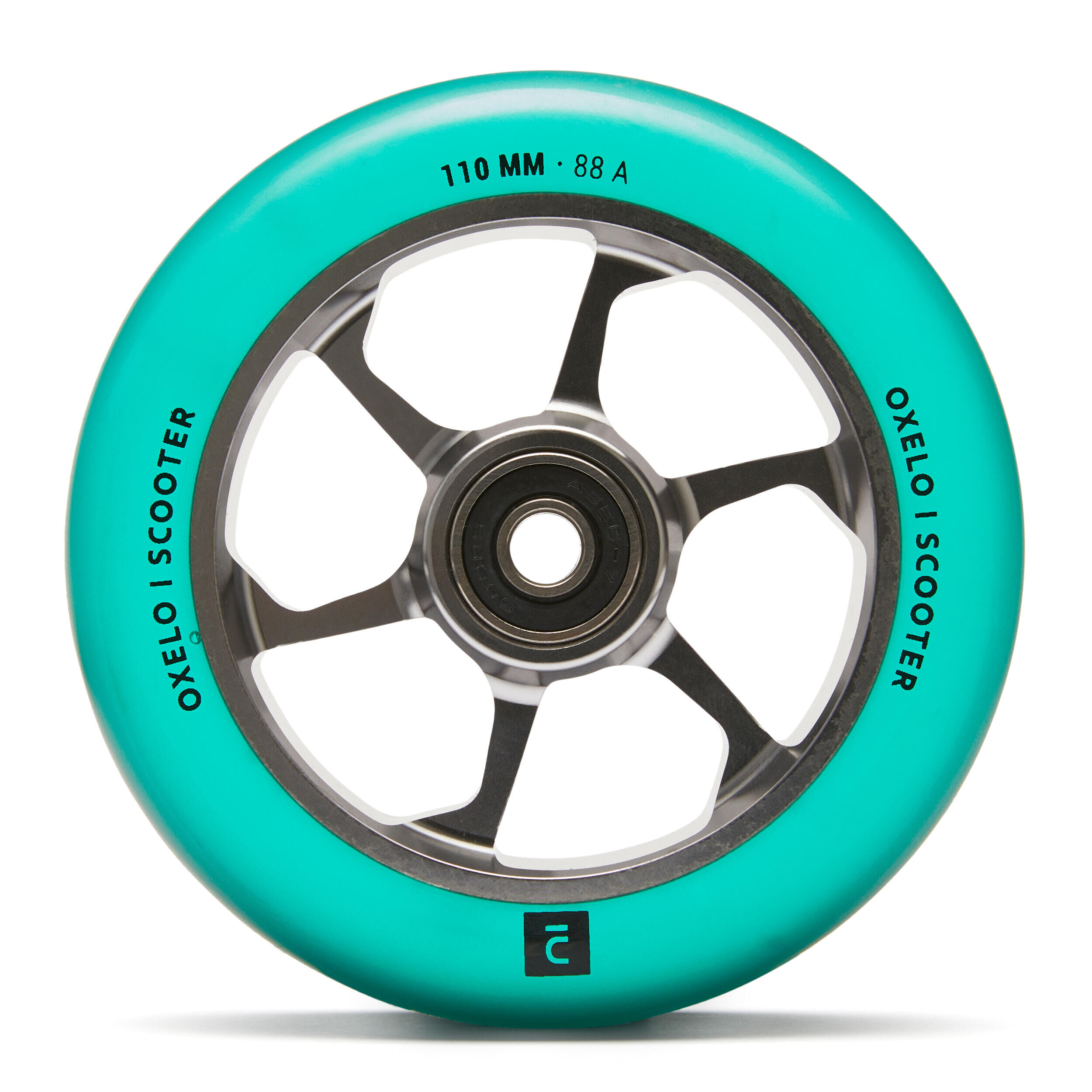 OXELO 110 mm Aluminium Wheel - Green Water