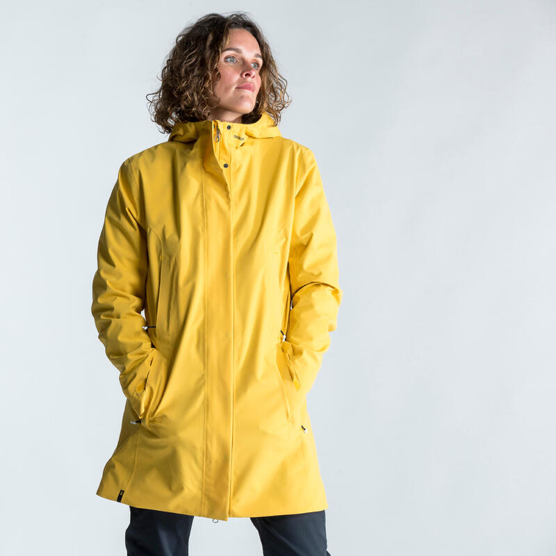 Női kabát vitorlázáshoz Sailing 300, vízhatlan, sárga 