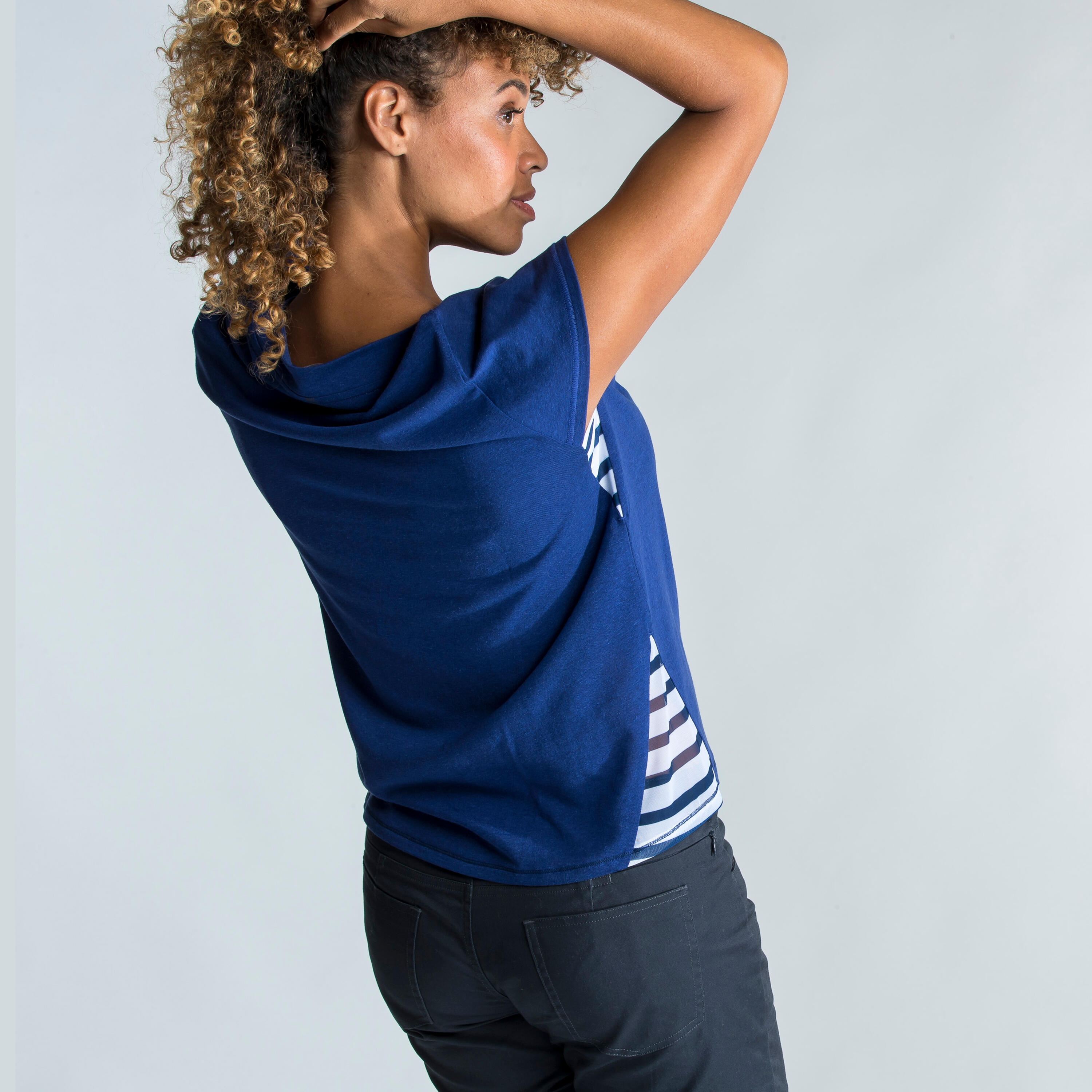 Women’s short-sleeved lightweight T-shirt Sailing 100 - Blue 4/5