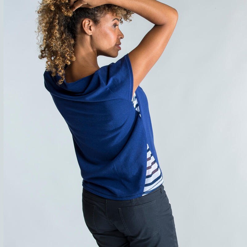 Tricou navigație Sailing 100 Albastru Damă