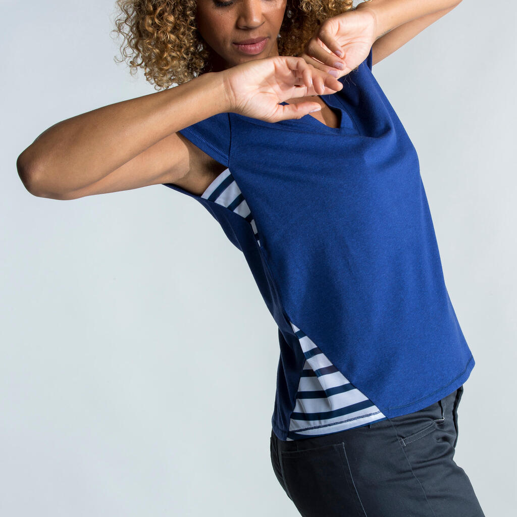 T-shirt manches courtes femme léger Sailing 100 Bleu