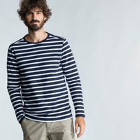 Marinière homme manches longues Sailing 100 Bleu blanc