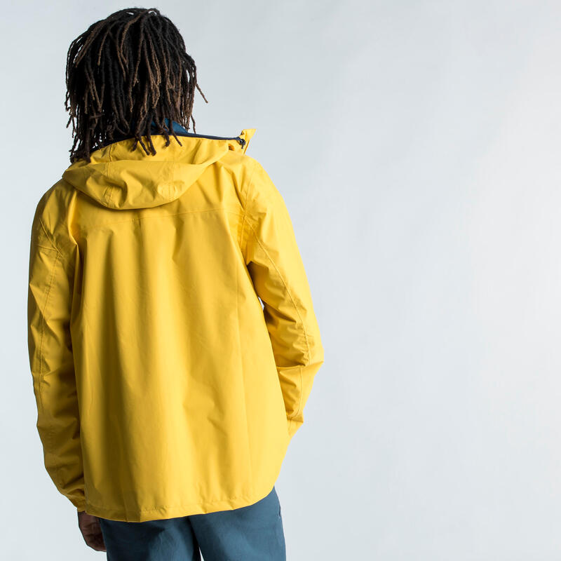 Veste imperméable de voile - veste de pluie coupe vent SAILING 100 Jaune clair