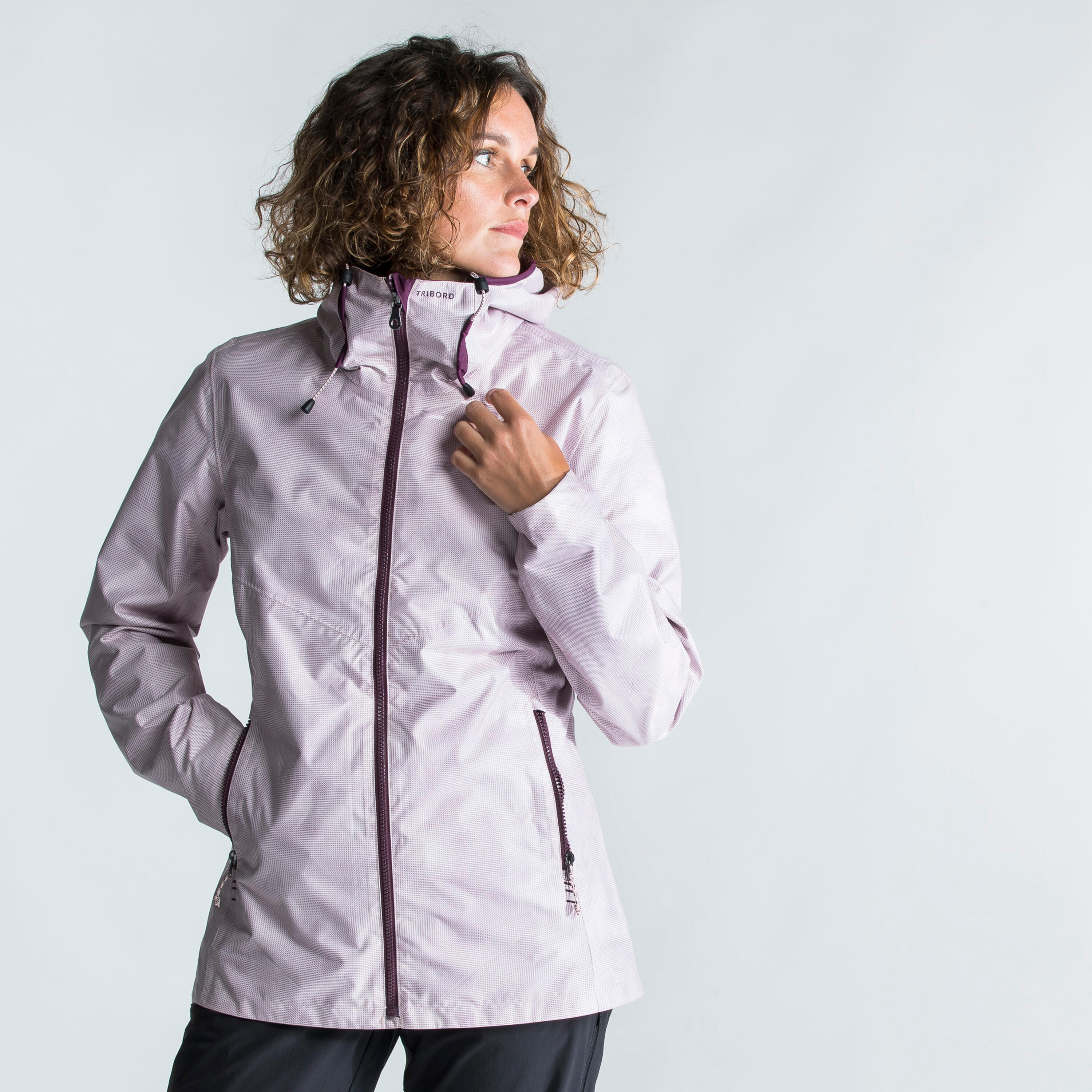 Jachetă impermeabilă navigație SAILING 100 Roz Damă