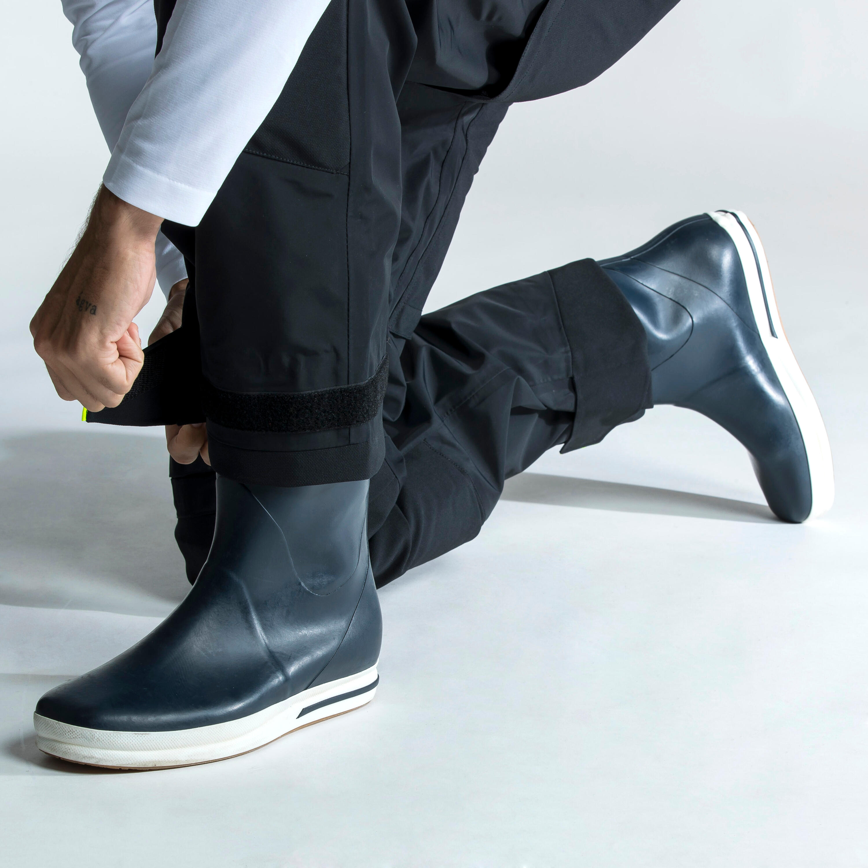 Botas de agua Adulto katiuskas impermeables caucho natural Tribord azul oscuro 14/14