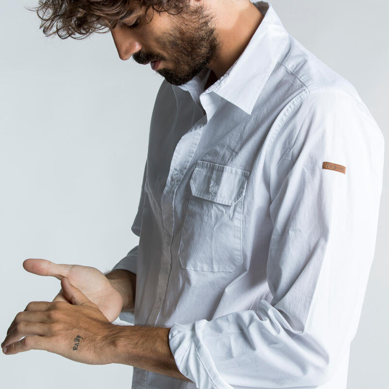 Chemise manches longues Sailing 100 Homme Blanc