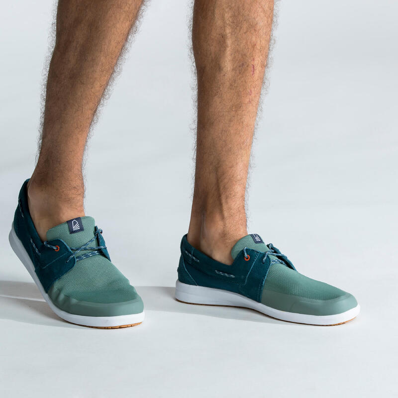 Zapatos Náuticos Sailing 100 Hombre Caqui Azul