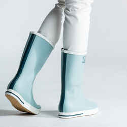 Sailing boots, rubber rain boots - 500 Adults' Light Khaki