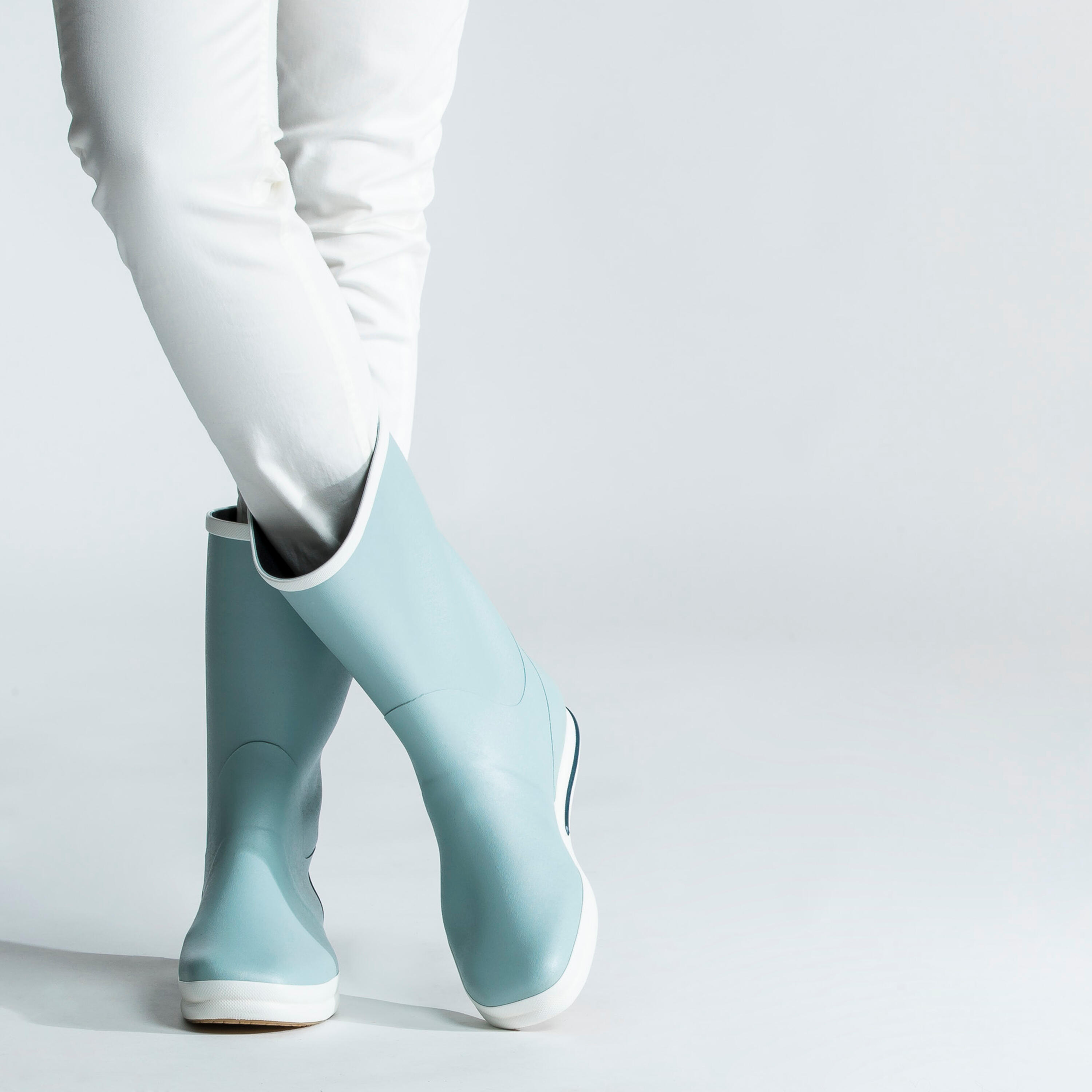Botas de agua Adulto katiuskas impermeables caucho natural Tribord azul 2/12
