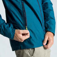 Chaqueta impermeable lluvia vela Hombre Sailing 100 azul blanco