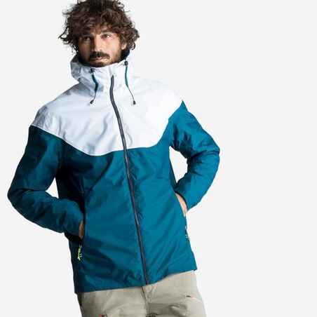 Chaqueta impermeable lluvia vela Hombre Sailing 100 azul blanco