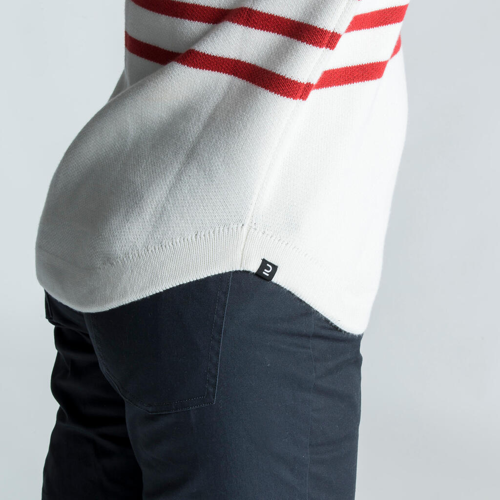 Women's Marine Pullover - White and Red Striped