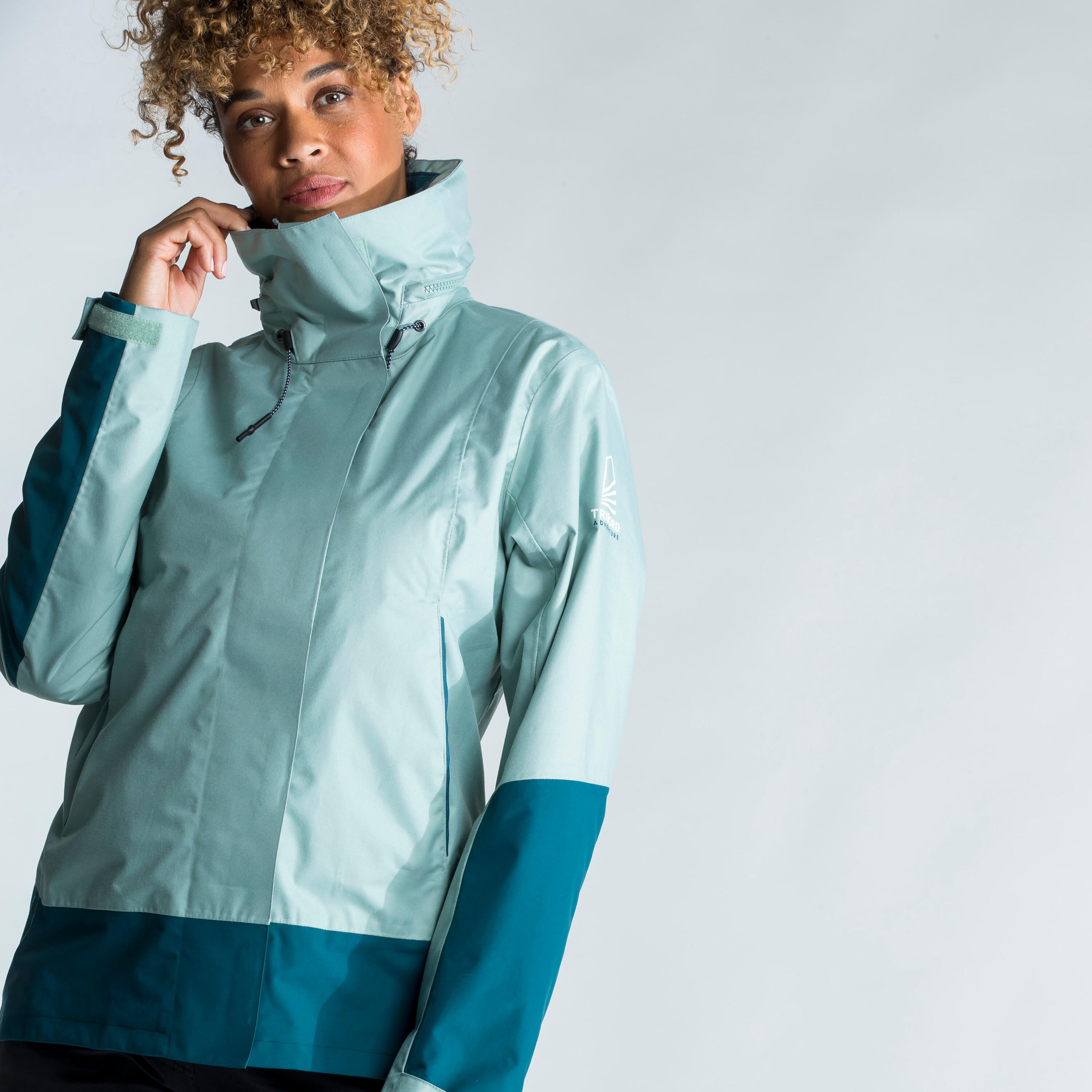 Women's Windproof Waterproof Jacket SAILING 300 light khaki 2/10