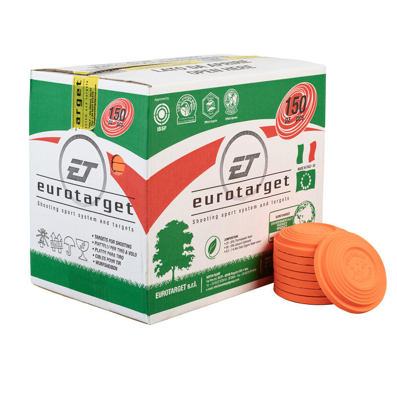 Palet Platos Tiro Al Plato Ball Trap Eurotarget Naranja 55 Cajas x 150 Unidades