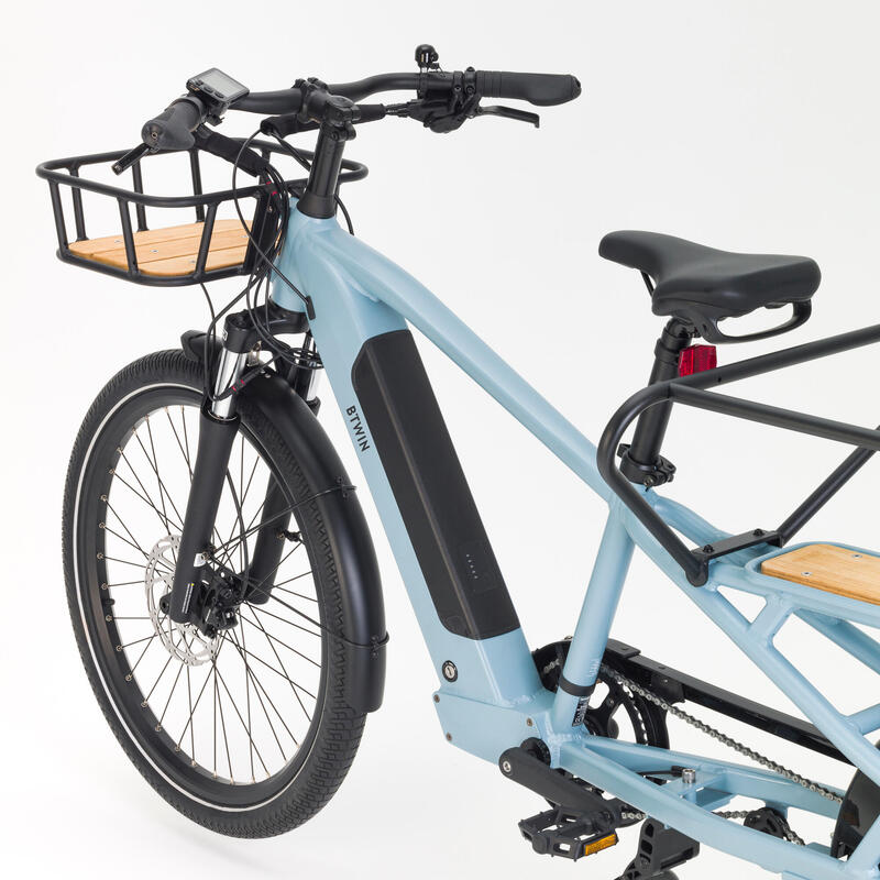 Cargo bike eléctrica longtail carga trasera Elops R500 azul