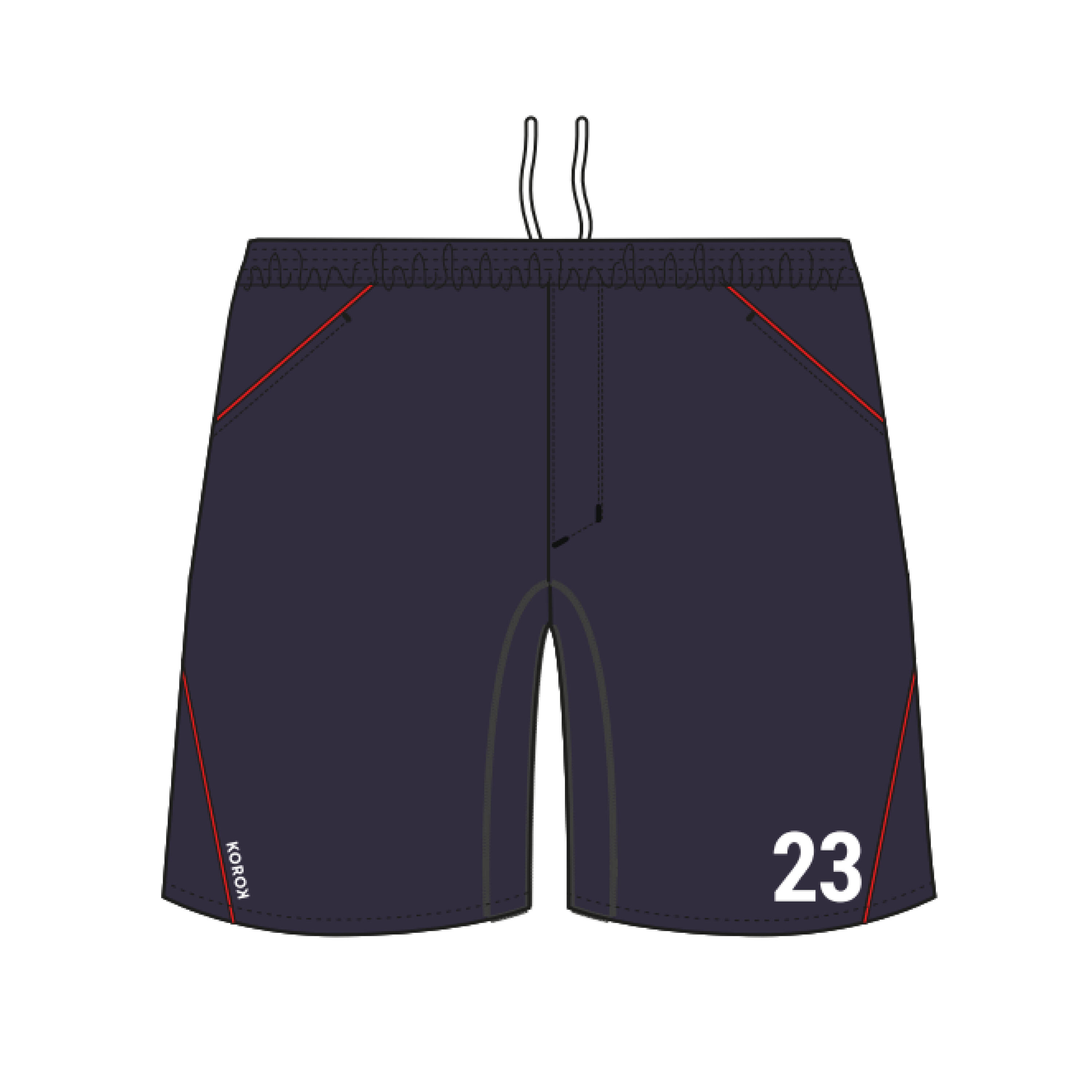 KOROK Men's High-Intensity Field Hockey Shorts FH900 - Cambridge/Navy Blue