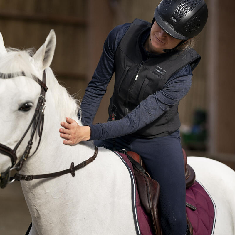 Airbagvest voor ruitersport voor dames zwart