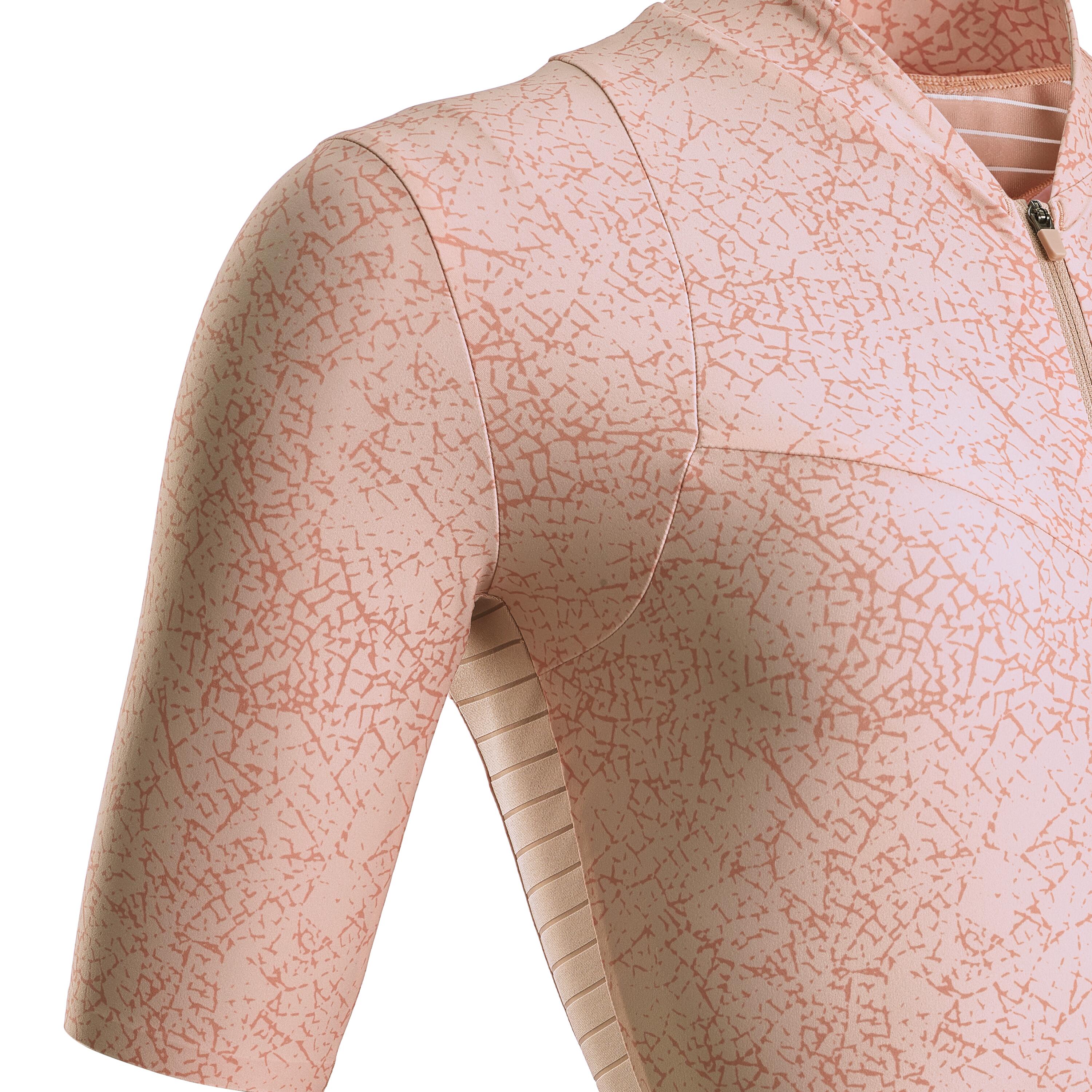 Women's Short-Sleeved Road Cycling Jersey Racer - Cracked Pink 5/5