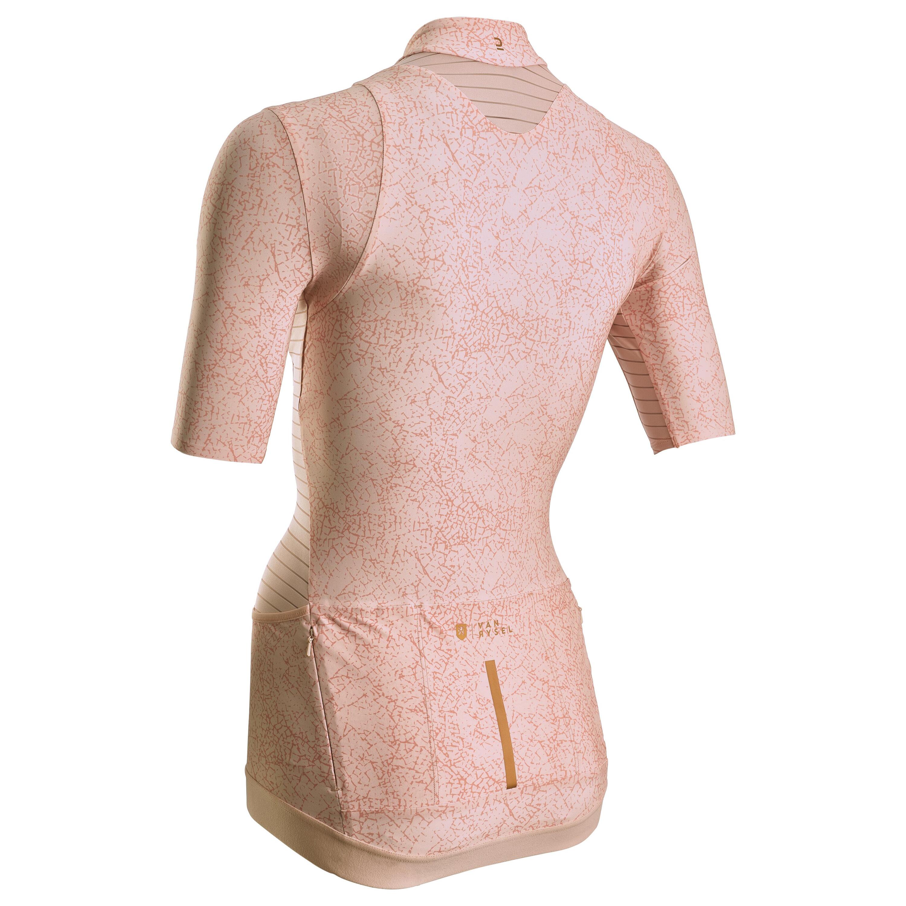 Women's Short-Sleeved Road Cycling Jersey Racer - Cracked Pink 2/5