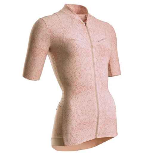 
      Women's Short-Sleeved Road Cycling Jersey Racer - Cracked Pink
  