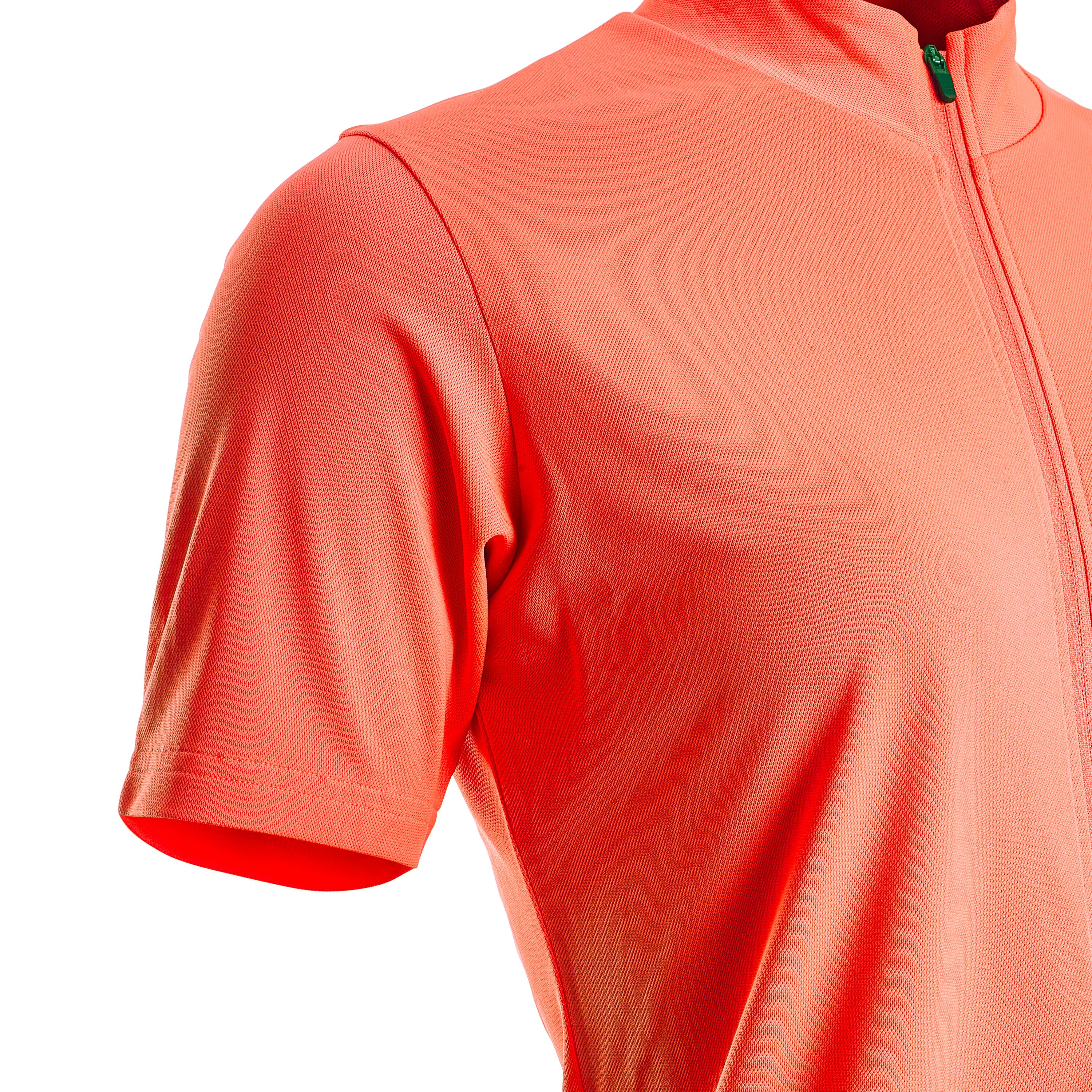 Women's Short-Sleeved Cycling Jersey 100 - Coral 5/5