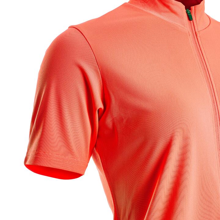 Women's ShortSleeved Cycling Jersey 100 Coral VAN RYSEL Decathlon