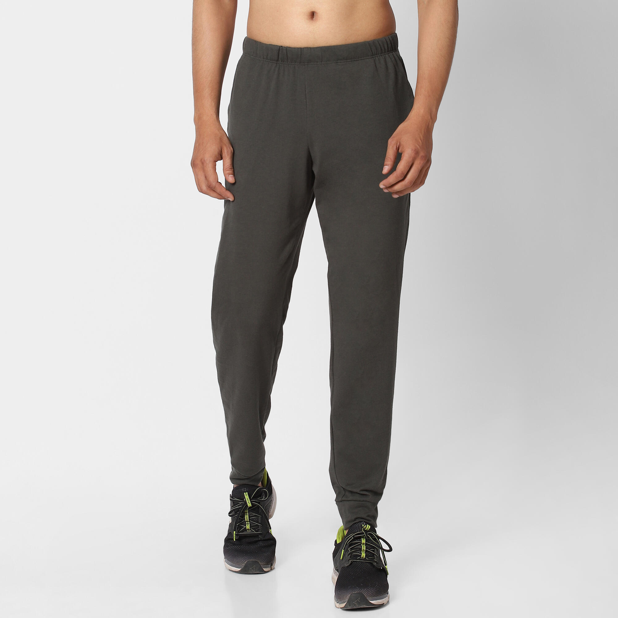 Men's Regular-Fit Gym Trackpants, Joggers, 100 - Khaki