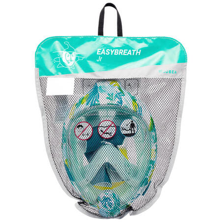Koralno bela dečja maska za snorkeling EASYBREATH (6–10 godina / veličina XS)
