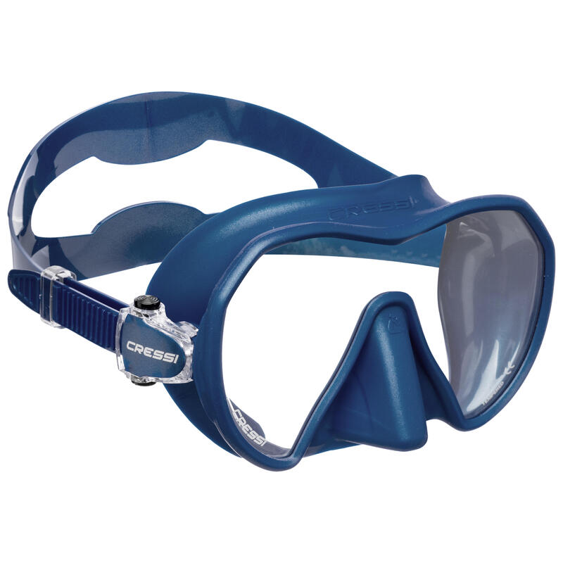 Design Ludique Bleu Azur Masque Intégral Enfant Cressi Kiddy - Visage Complet, Anti-buée, Tuba - Pour Snorkeling En Sécurité