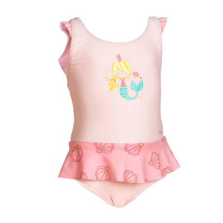 Baju Renang Bayi Perempuan Rok One Piece  - Pink Motif Putri Duyung