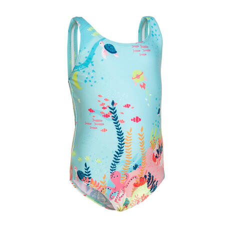 Baby Girls' 1-Piece Swimsuit - Aquamarine Print