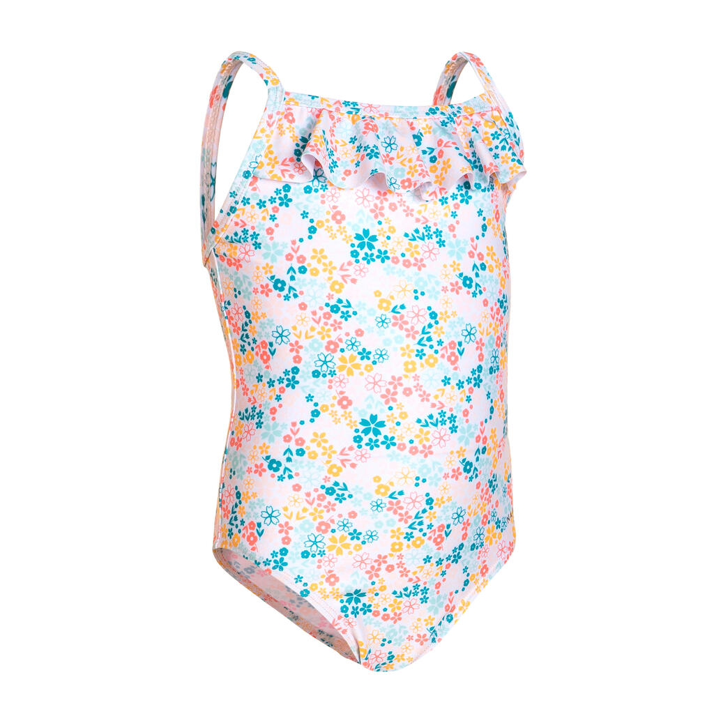 Traje de baño de natación con estampado y volantes para bebé/niña