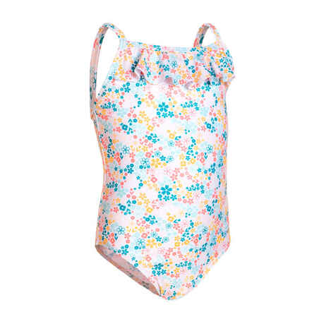Baby Girls' One-Piece Swimsuit Print With Ruffles