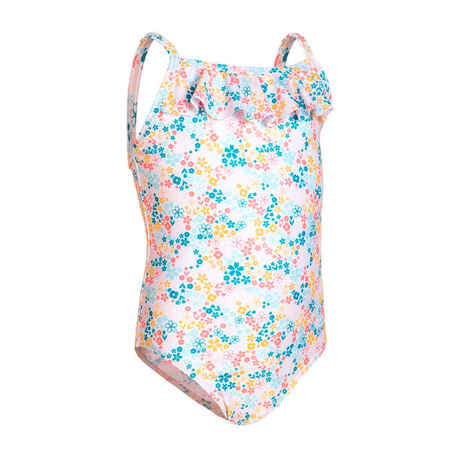 Bañador bebé Niña blanco estampado flores - Decathlon