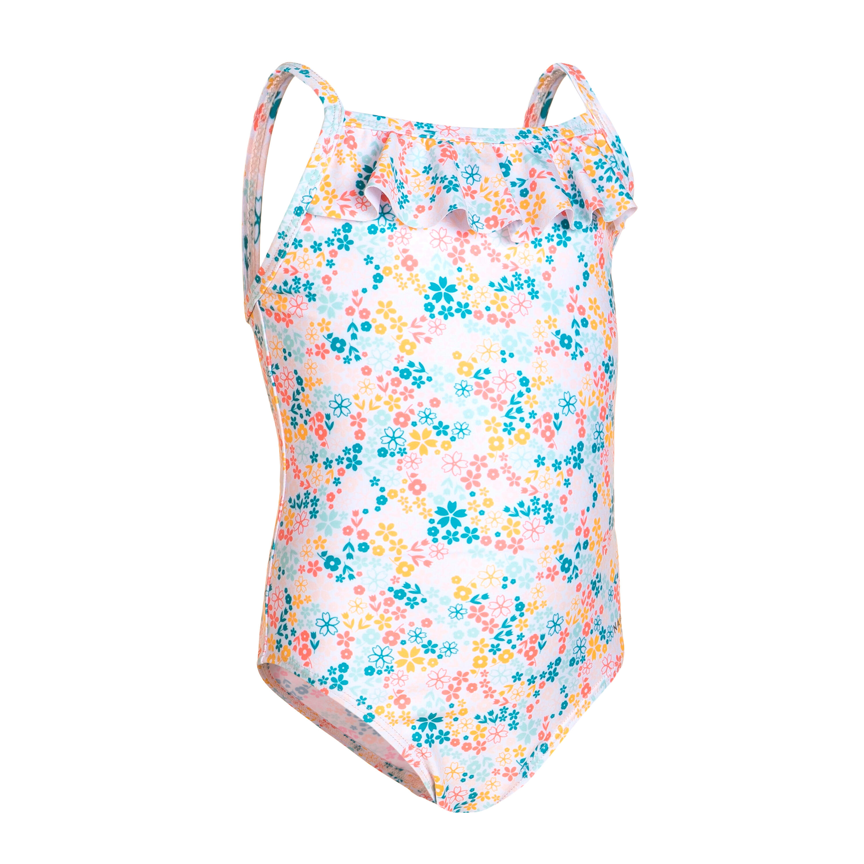 Baby Girls' One-Piece Swimsuit Print With Ruffles 5/8