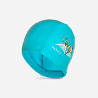 כובע רחצה מרשת לתינוקות בדוגמת הדפס נמר - כחול