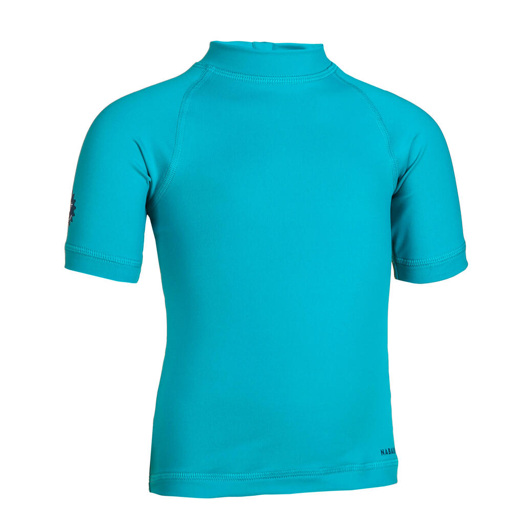 Majica kratkih rukava za plivanje s UV zaštitom dječja plava