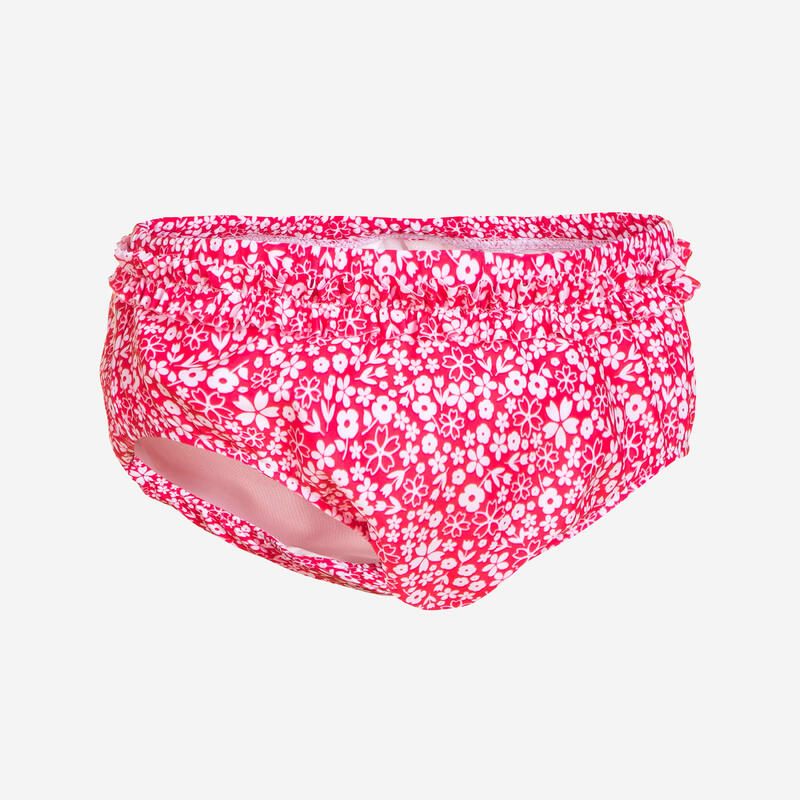 Bas de maillot couche lavable bébé rose imprimé fleurs