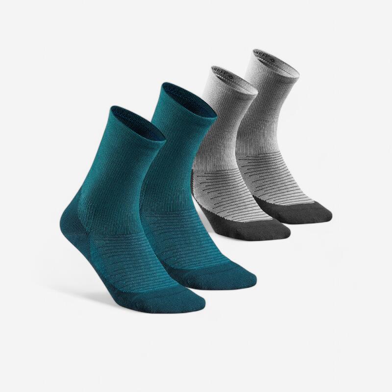 Sock Hike 100 High Pack of 2 pairs QUECHUA Decathlon