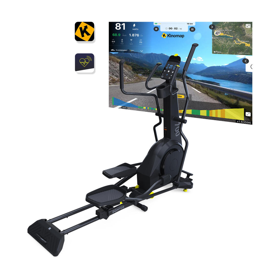 Front Wheel Folding Connected Self-Powered Cross Trainer Challenge Elliptical